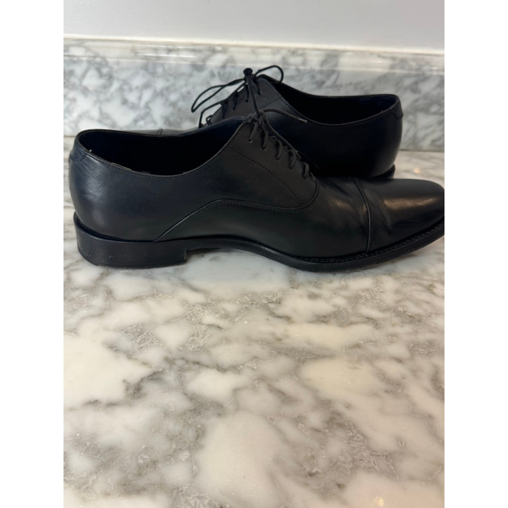 Giorgio Armani Black Leather Cap Toe Oxford Dress Shoes Mens EU 43 US 10 - Picture 10 of 12